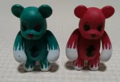 ベアブリック 緑 赤 ドロップデザインミニフィギュア 2体セット