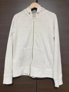 ベージュ　ラメ入り　ジップアップパーカー M(l337)