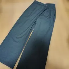 GUジーユーラップスラックスZ+EネイビーストライプM