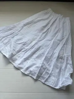 GU 女の子 ジーユー ティアードスカート 白 140