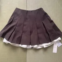 【新品タグ付き】裾ボリュームミニスカート_ブラウン