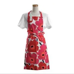 マリメッコ　marimekko エプロン　ウニッコ　レッド　新品のサムネイル