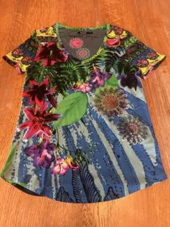 Desigual 半袖Tシャツ ボタニカル アニマル柄 Lのサムネイル