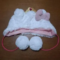 USJ 耳付きリボン帽子 白 キティー 被り物 ファングッズ