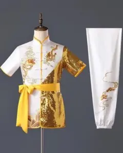 ドラゴン刺繍チャイナドレス風衣装カラフルなコスチューム 中国武術 