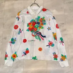極美品✨レオナール 長袖ポロシャツ ゴルフウェア 総柄 ポップ 花柄 レディース