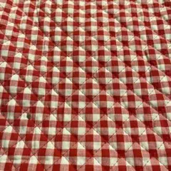 生地、はぎれ 昭和レトロ 赤と白のギンガムチェック生地