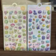 ボンボンドロップシール ぷくぷく 平成レトロ 動物 食べ物 2枚セット