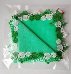 近沢レース店 シーズンタオルハンカチ クリームソーダ グリーン