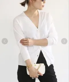 美品　everyday i like ★ICE Vネック カーディガン　白