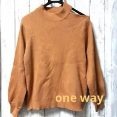 oneway リブ編み タートルネックセーター ワンショルダー