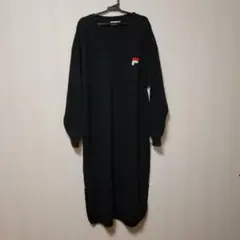 FILA ブラック トレーナーロングワンピース M