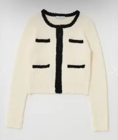 moussyFANCY YARN BI COLOR カーディガン　ホワイト