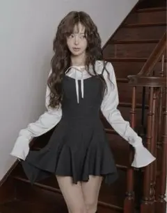 darich レイヤードランダムヘムチェックミニワンピース FL