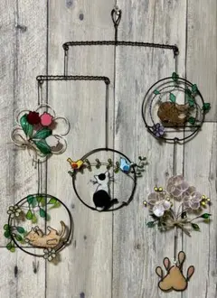 みょん様専用「猫モービル」「見上げる猫さん」