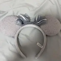 シルバー ミッキー耳型カチューシャ