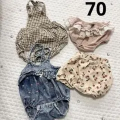 70 サロペット　オーバーオール　ブルマ　ベビー　女の子　バースデイ　韓国子供服