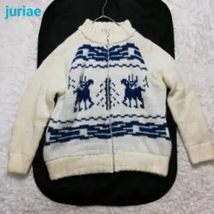 juriae アウター　セーター　ニット　フルジップ　冬物　厚手