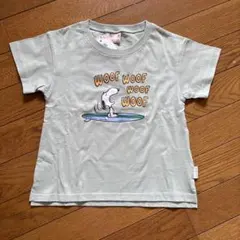 新品 タグ付き プティマイン スヌーピー 半袖 Tシャツ ライトグリーン 100
