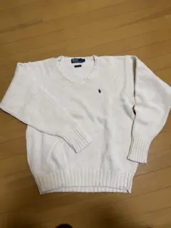 Polo by Ralph Lauren ホワイト Vネックニット