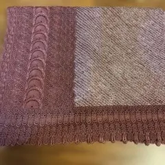 お値下げ中☆☆パープル系レース装飾着物用ショール　ストール150×43㎝