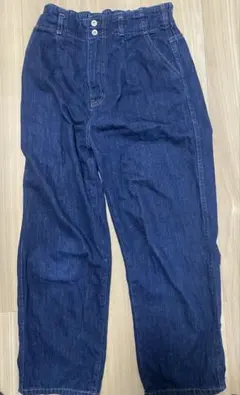 グローバルワーク デニムタックワイドパンツ　M