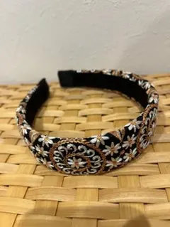 インド刺繍リボン　カチューシャ　ハンドメイド