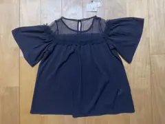 【未使用品】earth m&e 切替えチュールレース プルオーバー レディース