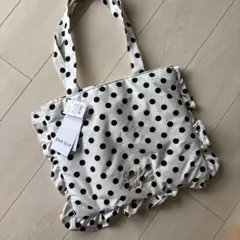 アベイル　ドットフリルトートバッグ　ドット柄　バッグ　トートバッグ