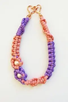 スマホハンドストラップ パープルピンク