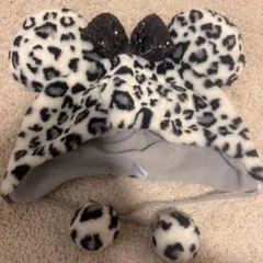 【完売品‼️】 ディズニー ホワイトヒョウ柄 ファンキャップ