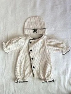 monbebe モンベベ セレモニードレス 新生児 帽子付き 退院着のサムネイル