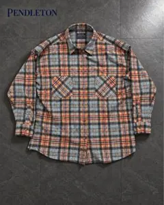 PENDLETON ペンドルトン コットンネルシャツ 青×ベージュ チェック