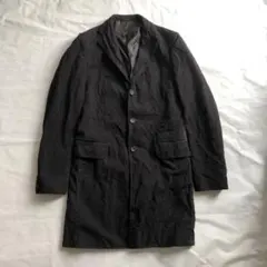 コムデギャルソンオム AD2014 縮絨 ポリ ジャケット コート ブラック