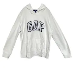 GAP ギャップ ロゴ プルオーバー パーカー ホワイト 白　ユニセックス
