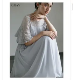 DRESS+ ドレスプラス パーティードレス グレー Sサイズ