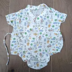 プーさん　ガーゼ甚平　60-70cm