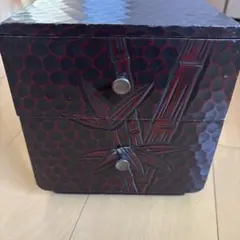 竹模様の木製小物入れ 2段