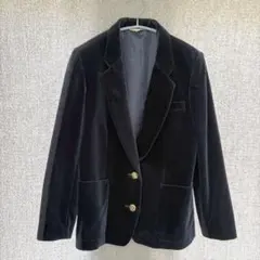 美品✦Besiel ベロアテーラードジャケット M ネイビー 金ボタン レトロ