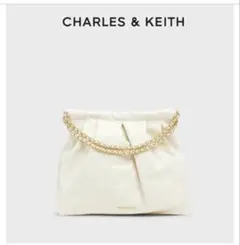 CHARLES & KEITH Duo チェーンショルダーバック ホワイト