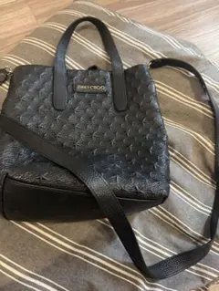 美品】ジミーチュウ チェーンポーチタッセル サテン 黒 保存袋 