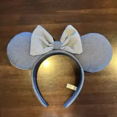 ミッキー耳 ストライプデニムカチューシャ