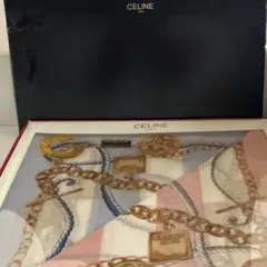 【値下げ】CELINE セリーヌ ハンカチ2枚セット　ギフトボックス　訳あり
