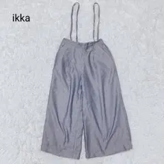 イッカ パンツ ブルー M カジュアル ポケット 紐取り外し可能 ズボン 無地