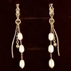 agete アガット K10 フープ ピアス チャーム セット 透かし レース