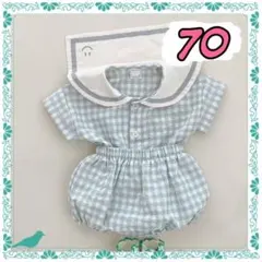 70　セーラーカラー　セットアップ　グリーン　男女兼用　色違い　1