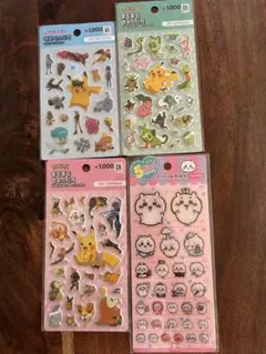 ポケモン　ちいかわ　シール4枚セット　韓国