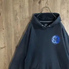 人気カラー　フルーツオブザルーム　パーカー　バックプリント　古着　黒　M IW9