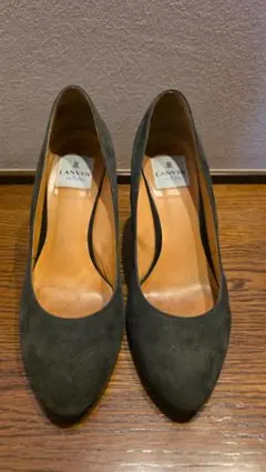 LANVIN en Bleu スエード パンプス ダークグレー 24センチ