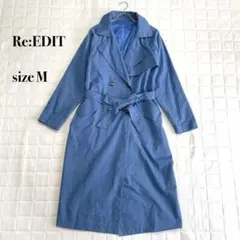 .Re:EDIT 青 トレンチコート サイズM ベルト付きのサムネイル
